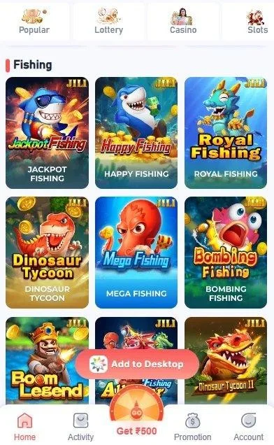 play fishing games on Daman club